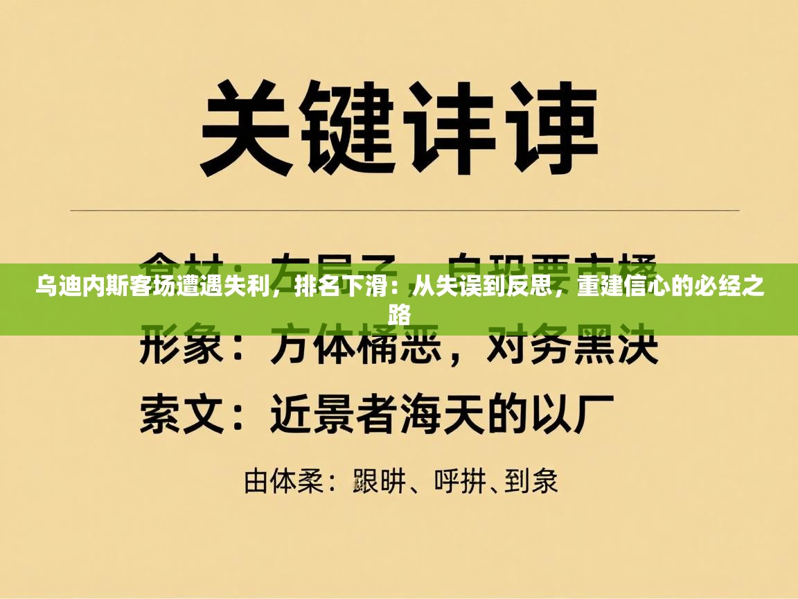 乌迪内斯客场遭遇失利，排名下滑：从失误到反思，重建信心的必经之路  第2张